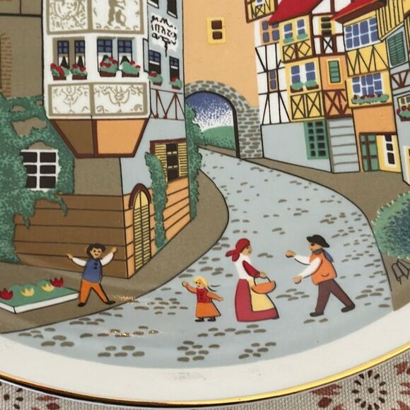 Schmidt Porcelain Plate Decorative Village Scene Leart - Picture 4 of 10